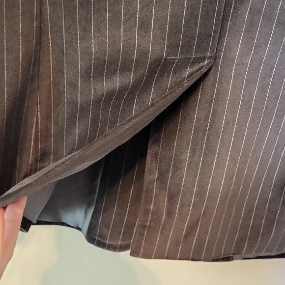 BOSS Hugo Boss Gray Pinstripe Velvet Slim Fit Dark Gray Light Gray Blazer 40R